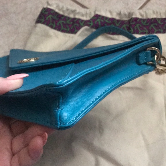 SOLD Tory Burch Aqua envelope clutch - Picture 3 of 8